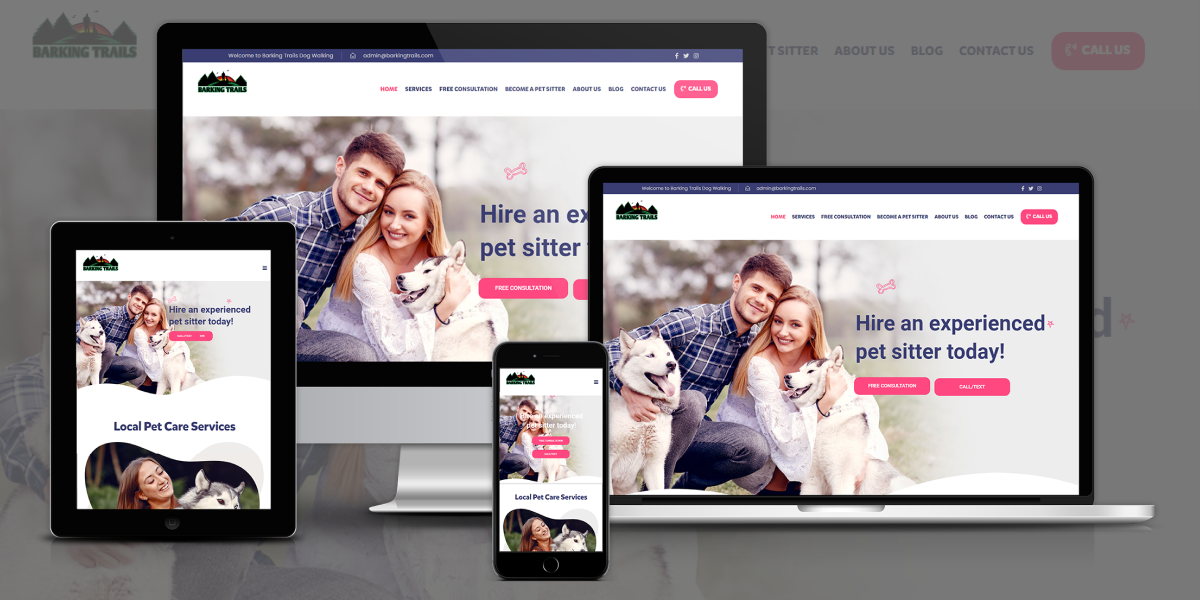 Barking Trails Dog Walking Responsive Website Design