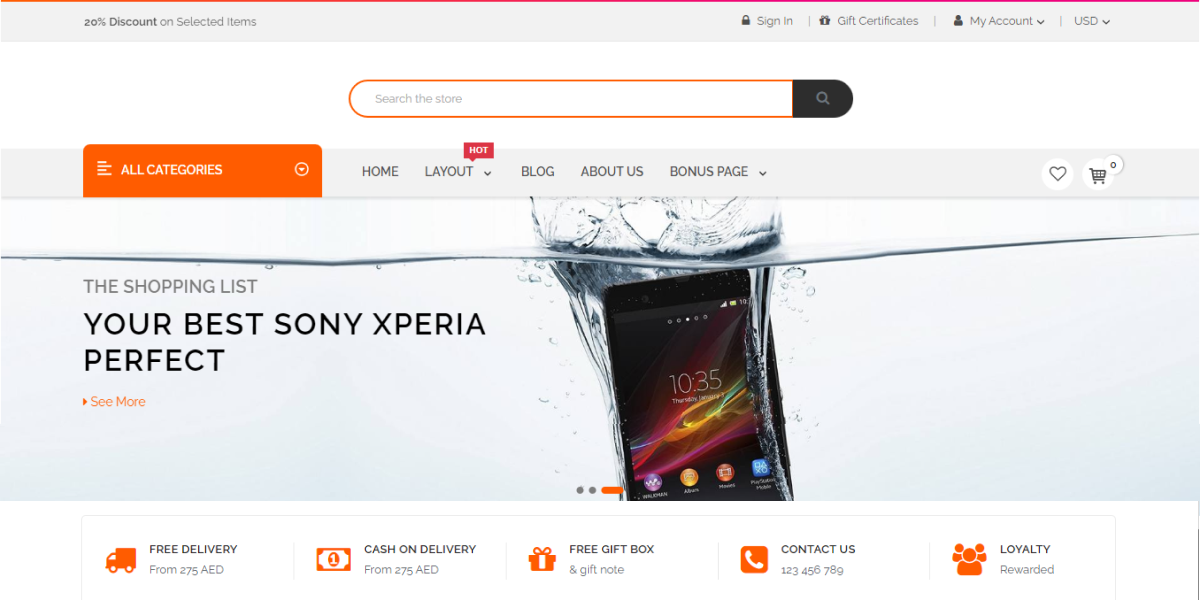 E-commerce site developed using BigCommerce platform