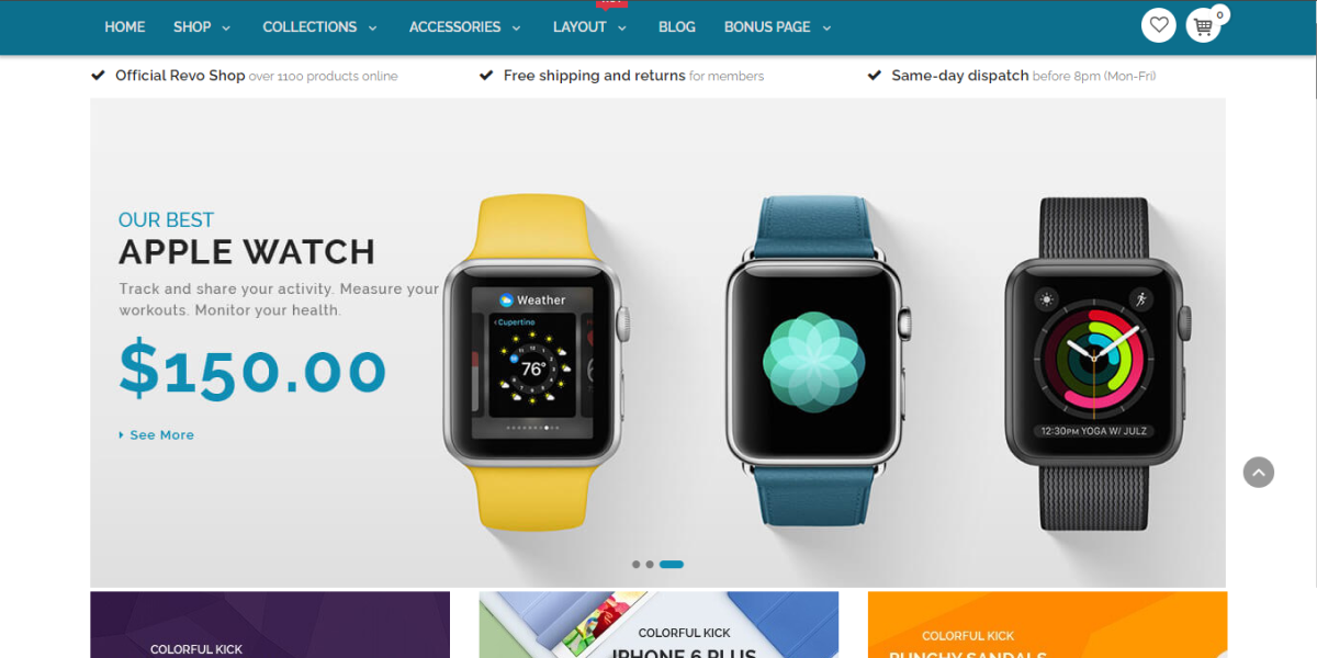 BigCommerce website design showcasing modern layout