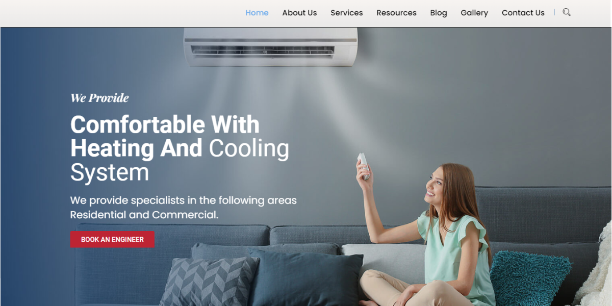 HVAC website featuring intuitive navigation for easy browsing