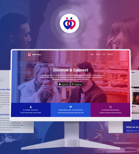 Meet Now Dating Web Design