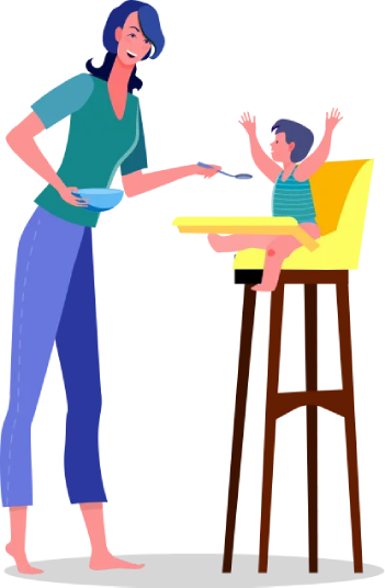 mother is taking care of baby's nutrition