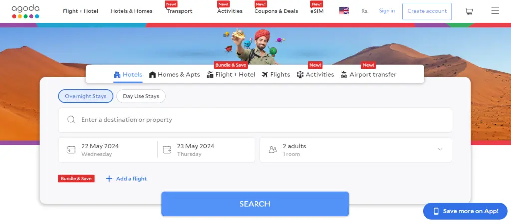 Travel Website Easy Navigation