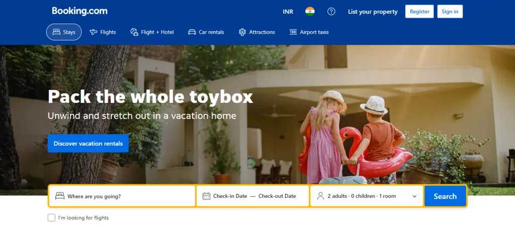 travel website example