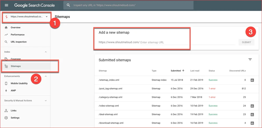 Submit Sitemap to Google via GSC