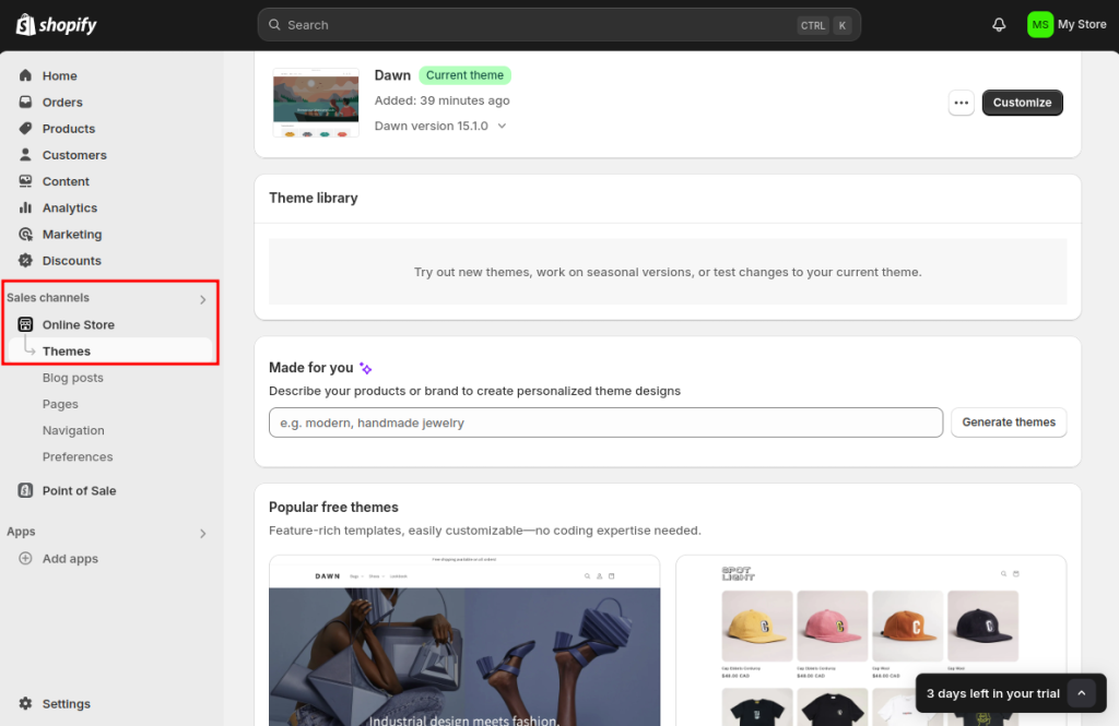 Customized Theme Settings
