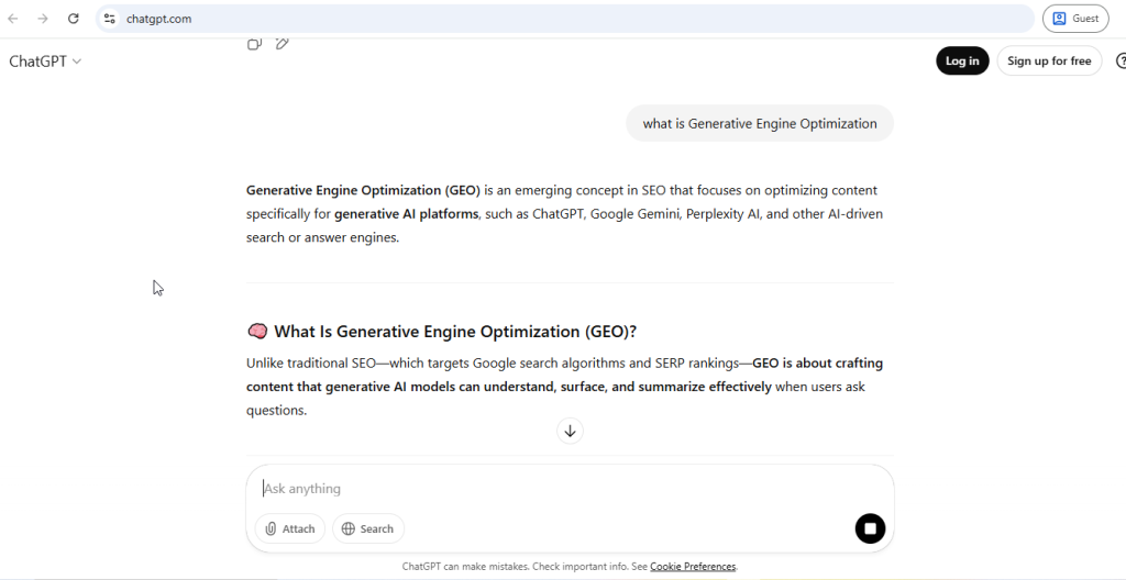 AI assistant ChatGPT answering a query