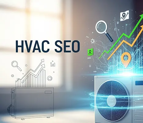 HVAC SEO performance graph showing increased visibility, local leads, and business growth