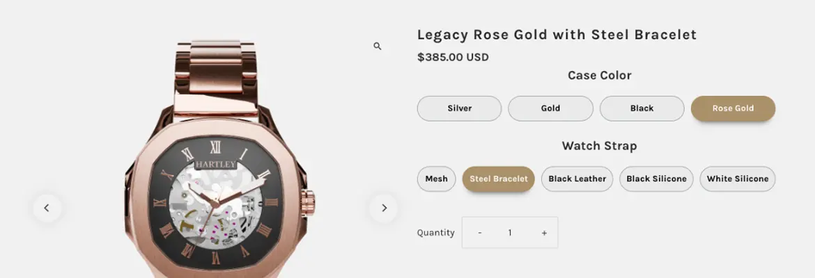 Legacy rose gold steel bracelet watch